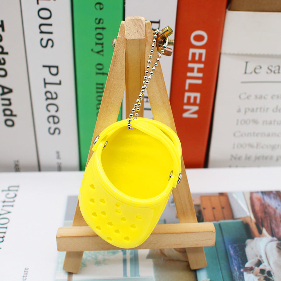 Wholesale PVC Mini 6 Color Hole Shoe Keychain